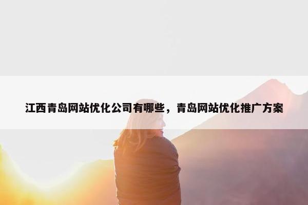 江西青岛网站优化公司有哪些，青岛网站优化推广方案